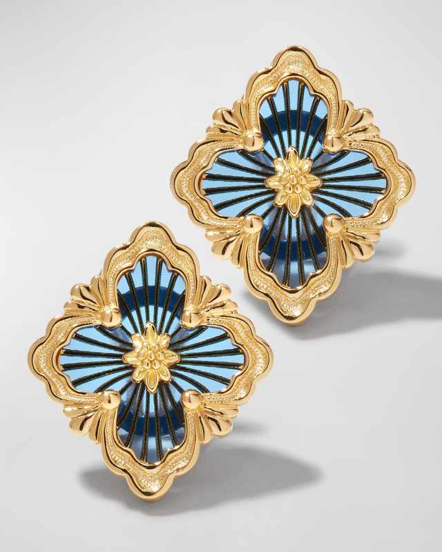 Opera Tulle 18K Blue Enamel Earrings